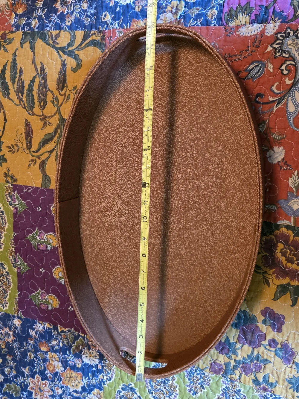 Threshold ShagreenTan Faux-Leather Serving Tray - Stylish Home Kitchen Accessory